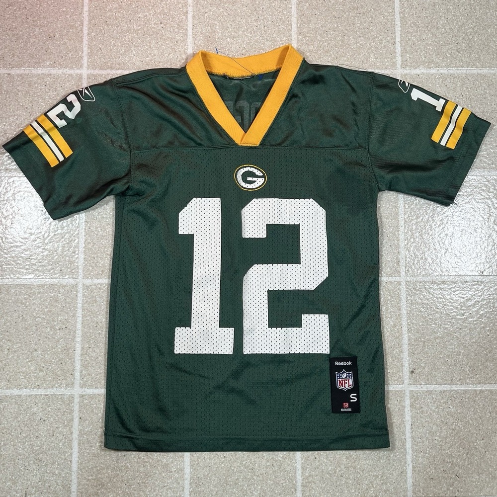 Reebok Aaron Rodgers Green bay Packers NFL Football Jersey #12 Youth Small 8 Boy